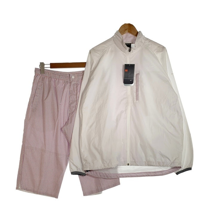 00's NIKE ナイキ ウィンドブレーカー ジップアップジャケット 5分丈ショートパンツ セットアップ ホワイト チェック Size XXL/L 福生店