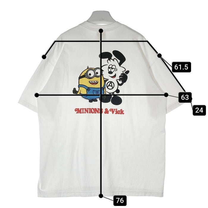 VERDY ヴェルディ MINIONS & Vick ミニオンズ&ヴィック Tシャツ ホワイト sizeXL 箱ステッカーピンバッジ付属 瑞穂店