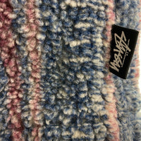 STUSSY ステューシー 1110197 Stripe Sherpa Shirt ストライプ シェルパ フリース ボタンアップ 長袖 シャツ ジャケット ブルー sizeL 瑞穂店