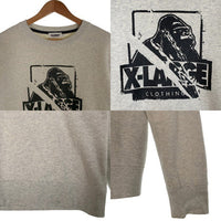 X-LARGE エクストララージ プリント クルーネックスウェットトレーナー オートミール 裏起毛 01154214 Size L 福生店