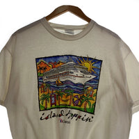 00's CARNIVAL ISLAND HOPPIN' クルーズ船 半袖 Tシャツ ホワイト Size L (42-44) 福生店