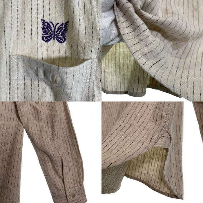 Needles ニードルズ コットン リネン ストライプシャツ アイボリー NS230 Size S 福生店
