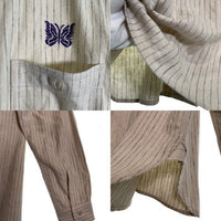 Needles ニードルズ コットン リネン ストライプシャツ アイボリー NS230 Size S 福生店