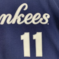 majestic マジェスティック Newyork Yankees ニューヨーク ヤンキース Yankees KNOBLAUCH 11 半袖 Tシャツ ネイビー メキシコ製 Size L 福生店