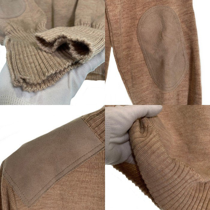 Burberrys バーバリー ショルダー エルボーパッチ ウールニットセーター ベージュ イングランド製 Size L 福生店