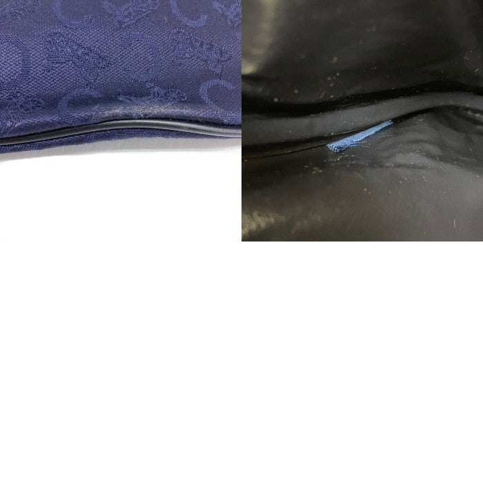 CELINE セリーヌ ヴィンテージ ノエビアコラボ Cマカダム ハンドバッグ ノベルティ 馬車ロゴ キャンバス ネイビー 瑞穂店