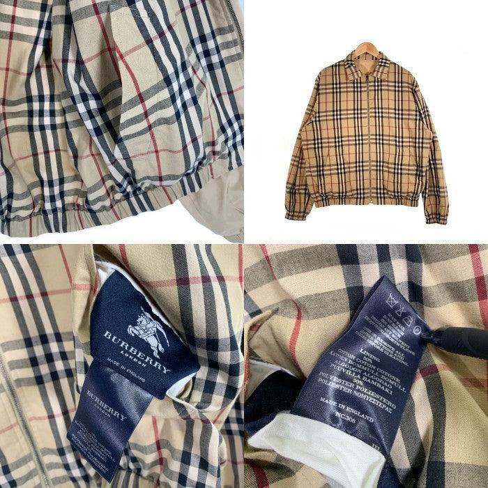 BURBERRY LONDON バーバリーロンドン リバーシブル ジップアップジャケット ベージュ ノバチェック イングランド製 Size M-L 相当 福生店