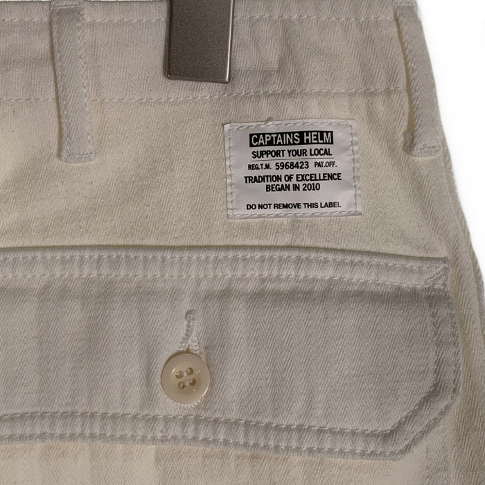 CAPTAINS HELM キャプテンズヘルム BAKER CUT-OFF SHORTS ヘリンボーン ベイカーショートパンツ ホワイト Size M 福生店