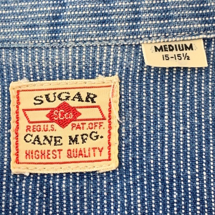 SUGAR CANE シュガーケーン ジーンコード ストライプ ワークシャツ ブルー 長袖 Size M 福生店