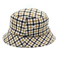 STUSSY ステューシー 132963 Big Logo Check Plaid Bucket Hat ロゴ刺繍 チェック バケットハット ベージュ sizeL/XL 瑞穂店