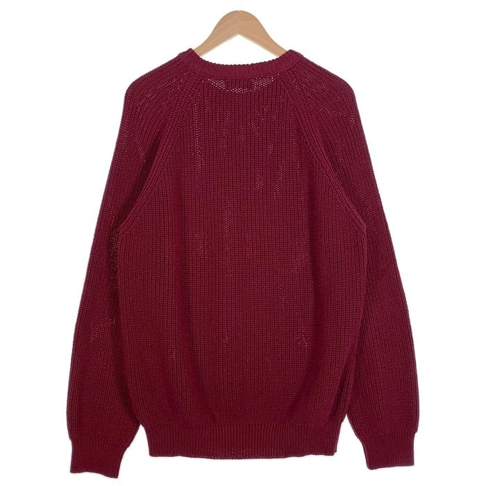 80's 90's L.L.Bean エルエルビーン ローゲージ コットン ニット セーター バーガンディー USA製 Size L 福生店