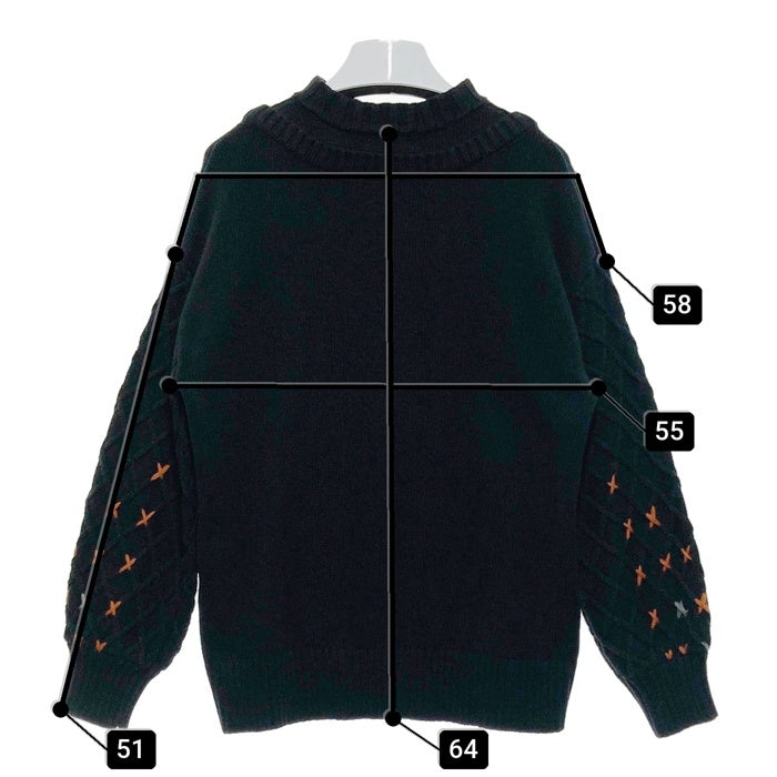 AVIREX ボトルネックスリーブ刺繍トップス ブラック SizeF 瑞穂店