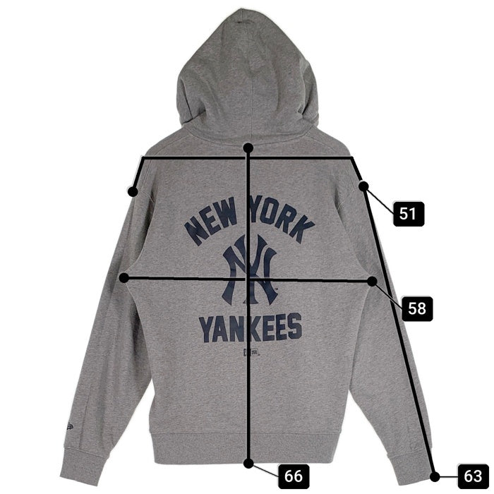 NEWERA ニューエラ Newyork Yankees ニューヨークヤンキース スウェット プルオーバーフーディー パーカー グレー Size XXL 福生店