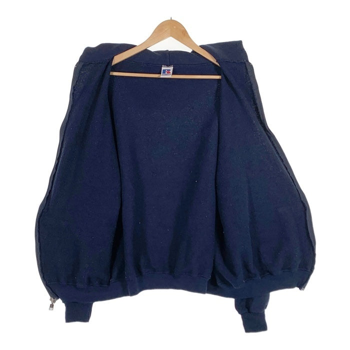 90~00's RUSSELL ATHLETIC ラッセルアスレチック ジップアップ スウェットパーカー ネイビー USA製 Size XL 福生店