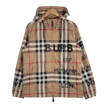 BURBERRY LONDON ENGLAND バーバリー HORSE FERRY PRINT CHECK NYLON HOODED JACKET ノバチェック ナイロンジャケット ベージュ 8050282 Size M 福生店