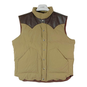 SUGAR CANE シュガーケーン SC12340 LATHER YOKE DOWN VEST レザーヨーク ダウンベスト ブラウン sizeXL 瑞穂店