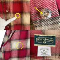 FIELD & STREAM フィールド アンド ストリーム 長袖 オンブレ チェック シャツ レッド Size XL-TALL 福生店