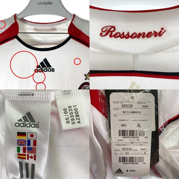 adidas アディダス R4947 ACミラン 06/07 ユニフォーム ＃22 カカ ホワイト sizeXL 瑞穂店