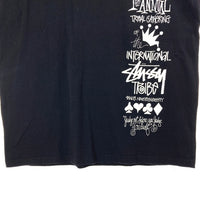 STUSSY ステューシー GLOBAL 1st ANNUAL プリント Tシャツ ブラック sizeL 瑞穂店