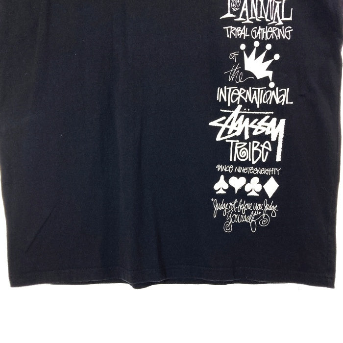 STUSSY ステューシー GLOBAL 1st ANNUAL プリント Tシャツ ブラック sizeL 瑞穂店