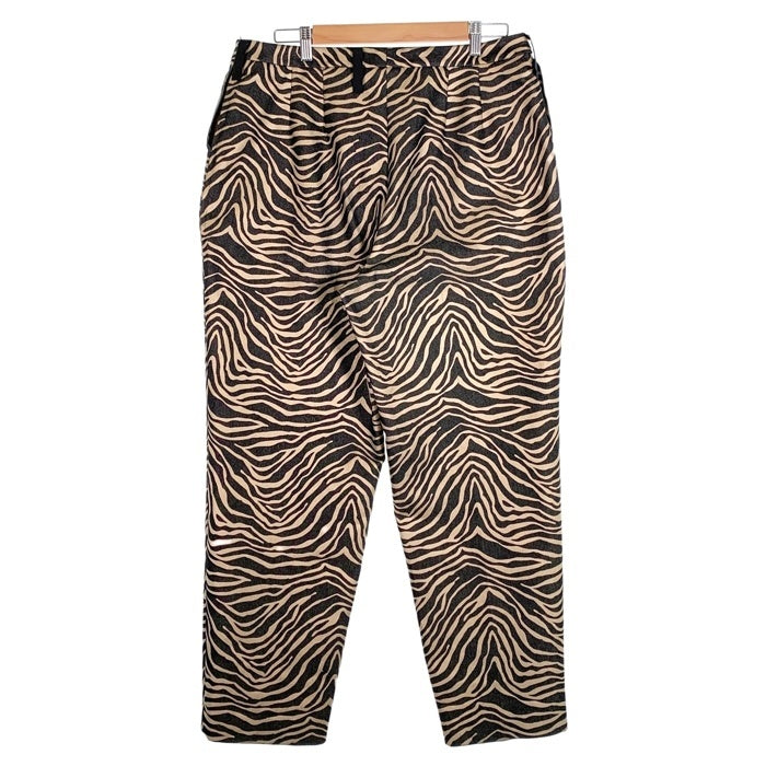LINDA ALLARD ELLEN TRACY ゼブラプリント ワイドスラックス パンツ ブラック ゴールド Size 14 福生店