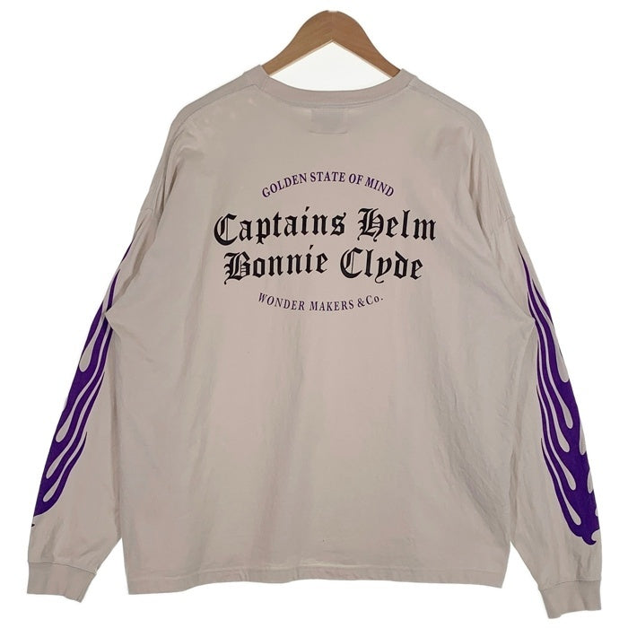 CAPTAINS HELM キャプテンズヘルム BONNIE CLYDE ボニークライド #WONDER MAKERS L/S TEE ワンダーメイカーズ 長袖 Tシャツ ロンT グレー CH23-BC-T01 SizeM 福生店