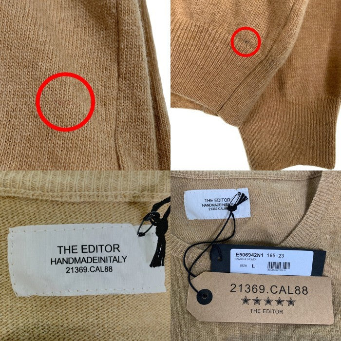 THE EDITOR ジ エディター ウール ナイロン クルーネックセーター ベージュ Size L 福生店