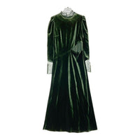 AMERI アメリ 23AW UND VELOUR HOLE LACE DRESS ベロア ホール レース ワンピース グリーン 02320530690 Size M 瑞穂店