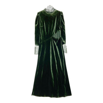 AMERI アメリ 23AW UND VELOUR HOLE LACE DRESS ベロア ホール レース ワンピース グリーン 02320530690 Size M 瑞穂店
