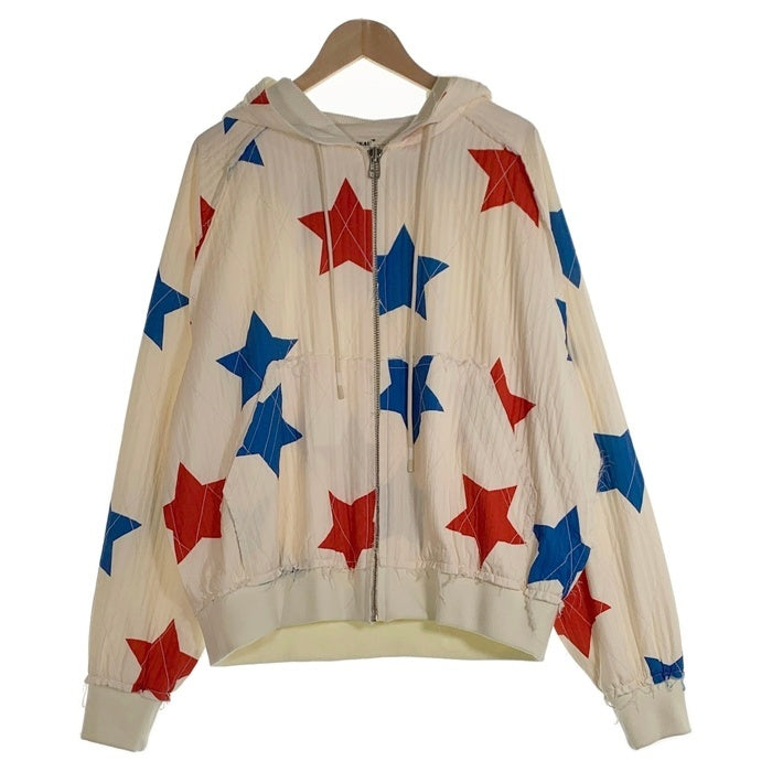 PLATEAU STUDIO プラトースタジオ Star Zip-Up Jacket スター ジップアップ ジャケット フルジップパーカー フーディー ホワイト ブルー レッド Size 2 福生店