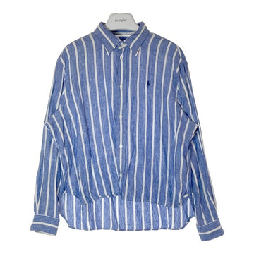 Polo Ralph Lauren ポロラルフローレン リネン ストライプ シャツ ブルー×ホワイト sizeM 瑞穂店