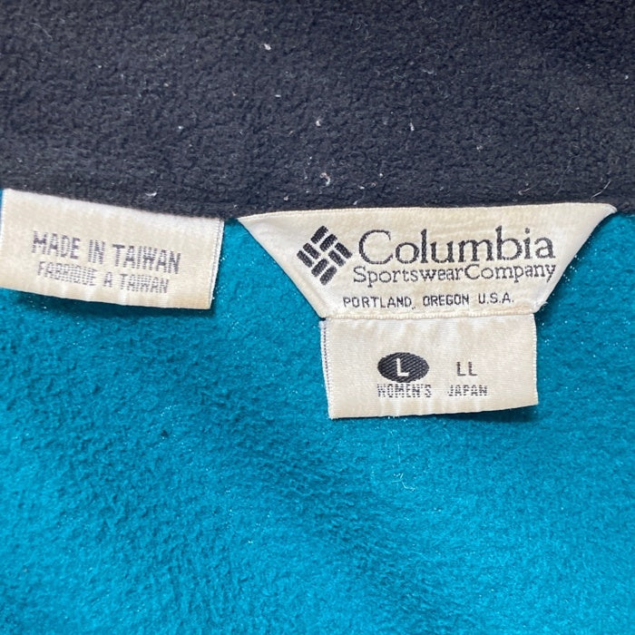 Columbia コロンビア 90's 台湾製 フリースジャケット グリーンxブラック sizeLL 瑞穂店