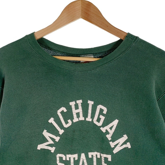 70's Champion チャンピオン REVERSE WEAVE リバースウィーブ MICHIGAN STATE FOOTBALL スウェットトレーナー グリーン 単色タグ Size M 福生店