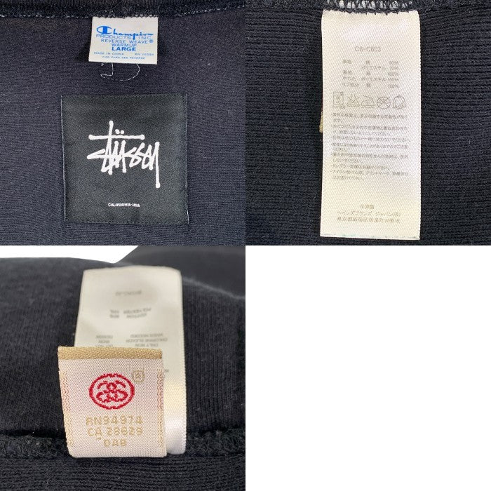 STUSSY ステューシー Champion チャンピオン リバースウィーブ スウェット ベスト ブラック スナップボタン C8-C603 Size L 福生店