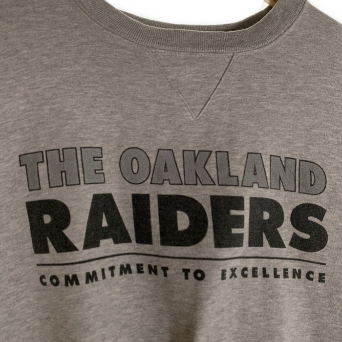 90's NIKE ナイキ THE OAKLAND RAIDERS オークランドレイダース NFL COMM IT MENT TO EXCELLENCE クルーネック スウェット グレー USA製 Size XL 福生店