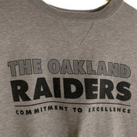90's NIKE ナイキ THE OAKLAND RAIDERS オークランドレイダース NFL COMM IT MENT TO EXCELLENCE クルーネック スウェット グレー USA製 Size XL 福生店