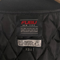 FUBU フブ GALFY ガルフィー ワッペン スタジャン 袖フェイクレザー 中綿 レッド ブラック Size XL 福生店
