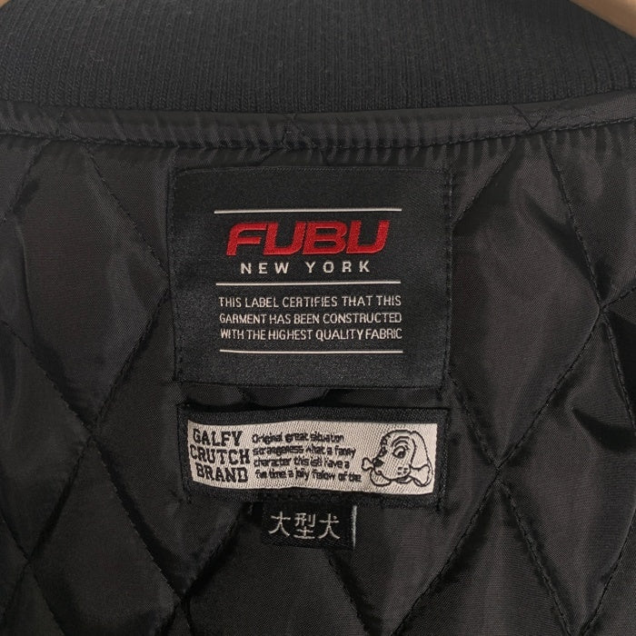 FUBU フブ GALFY ガルフィー ワッペン スタジャン 袖フェイクレザー 中綿 レッド ブラック Size XL 福生店