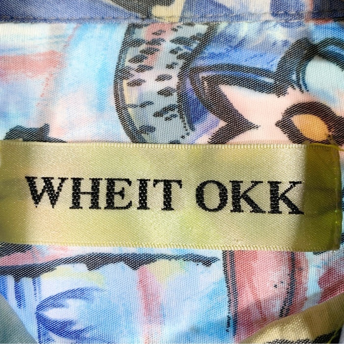 WHEIT OKK 総柄プリント 半袖シャツ ライトブルー Size M 福生店