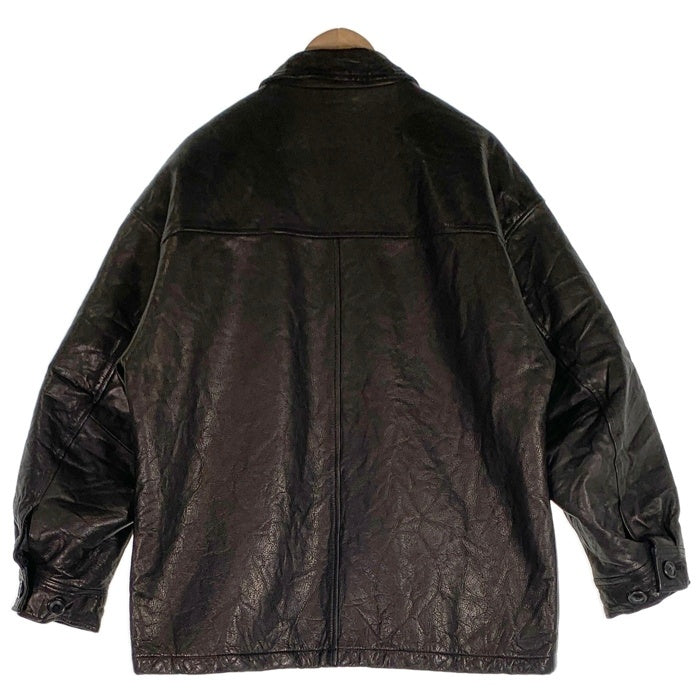 M エム used wash leather car coat ユーズドウォッシュ レザーカーコート ジャケット 中綿 ブラック M-JK-07 Size F 福生店