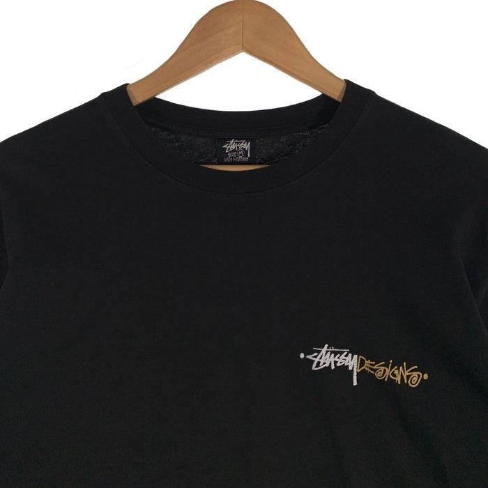 STUSSY ステューシー Positive Vibration Pigment Dyed L/S Tee プリントロングスリーブTシャツ ピグメントダイ ブラック Size M 福生店