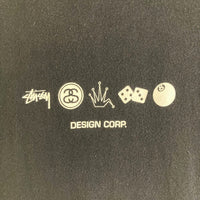 STUSSY ステューシー GLOBAL DESIGN CORP 地球 バックプリント ブラック sizeL 瑞穂店