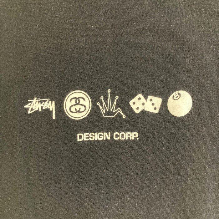 STUSSY ステューシー GLOBAL DESIGN CORP 地球 バックプリント ブラック sizeL 瑞穂店