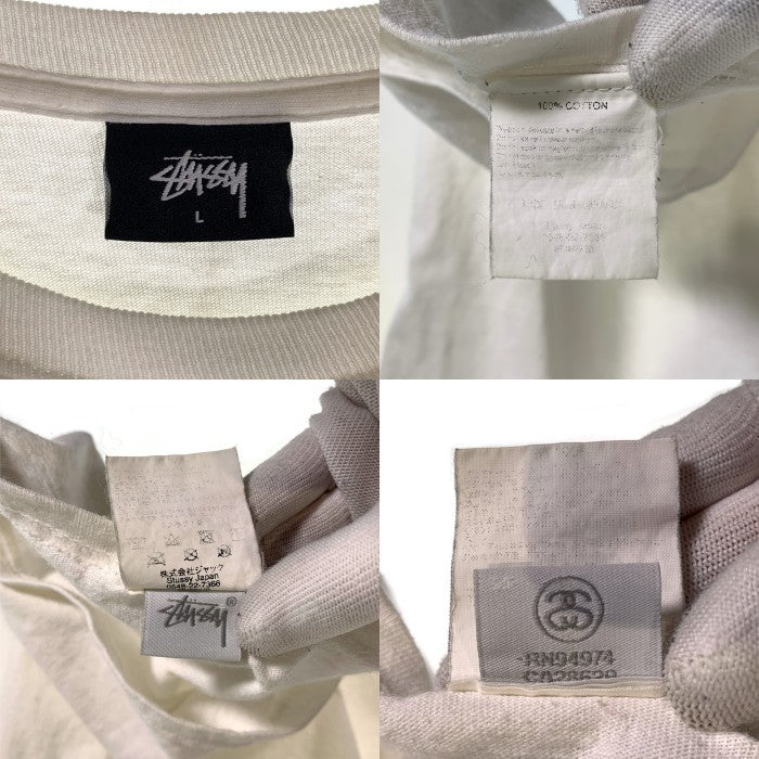 STUSSY ステューシー トランプ プリント 長袖 Tシャツ ロンT ホワイト Size L 福生店