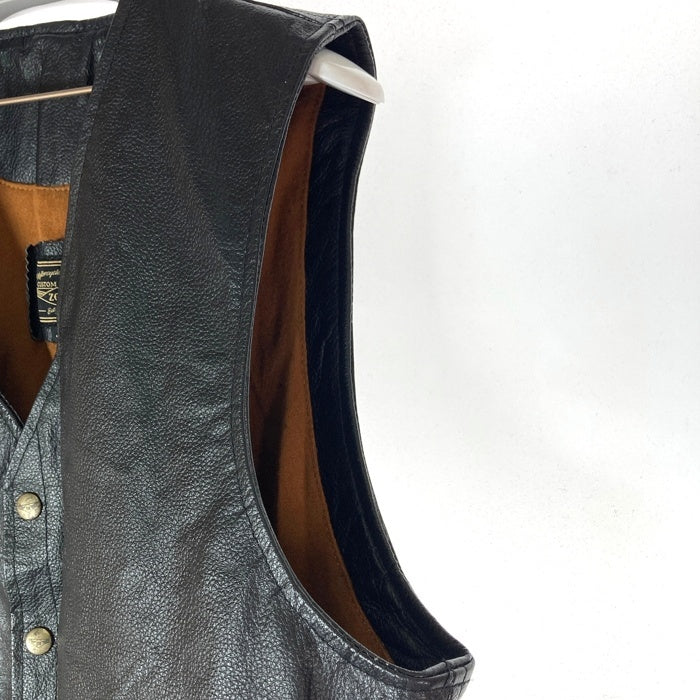 CUSTOM WORKS ZON カスタムワークスゾン バッファローレザー バイカーベスト ブラック size42 瑞穂店