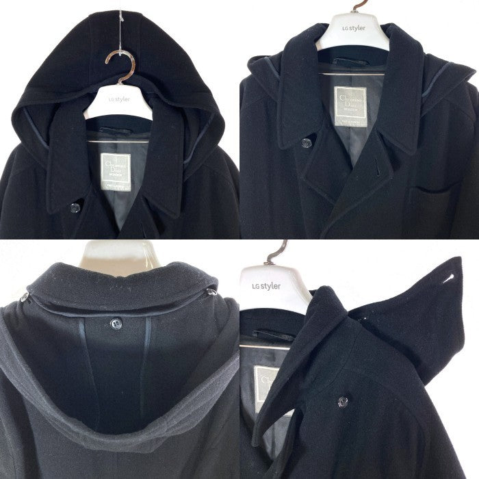 Christian Dior MONSIEUR クリスチャンディオール ムッシュ ウール ロングコート フード ブラック sizeM 瑞穂店