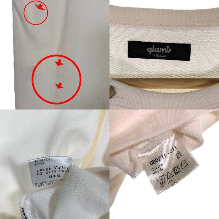 glamb グラム Slash henley neck CS スラッシュヘンリーネック カットソー 半袖 ホワイト GB0221/CS11 Size M 福生店
