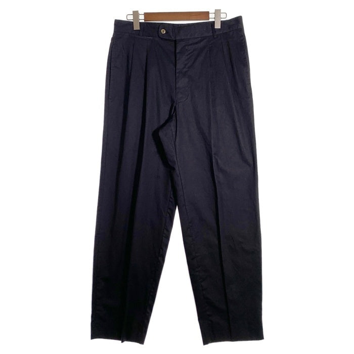 HUGO BOSS ヒューゴボス 2タック コットントラウザーパンツ ブラック イタリア製 Size ｗ90cm 福生店