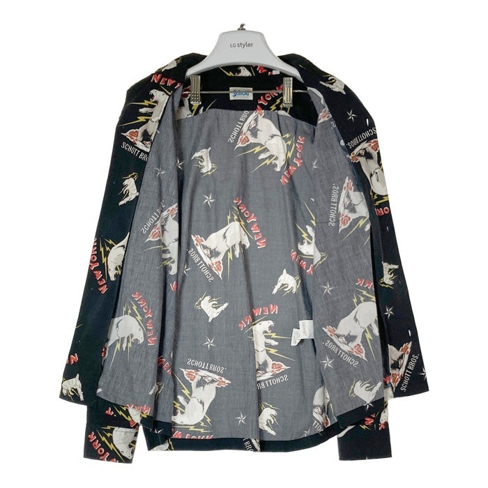 Schott ショット シロクマ総柄 シャツ ブラック sizeS 瑞穂店
