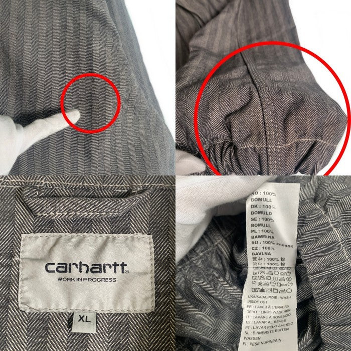 Carhartt WIP カーハートワークインプログレス 22SS MENARD JACKET メナードジャケット ヘリンボーン グレー I033574.91 Size XL 福生店